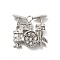 Rack Plating Alloy Rhinestone Pendants, Cadmium Free & Nickel Free & Lead Free, Musical Instruments Charms, Platinum, 21x21x6mm, Hole: 2mm