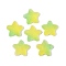 Imitation Candy Food Style Resin Cabochons, Star, Gradient Color, Yellow Green, 17x17.5x6mm