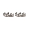 Brass Micro Pave Clear Cubic Zirconia Slide Charms, Cadmium Free & Nickel Free & Lead Free, Flower & Flat Round, Real Platinum Plated, 4x9.5x2.5mm, Hole: 1.2mm