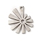 Non-Tarnish 201 Stainless Steel Pendants, Laser Cut, Flower Charm, Stainless Steel Color, 16x14x1mm, Hole: 1.2mm
