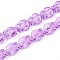 Baking Paint Transparent Glass Beads Strands, Tulip, Medium Orchid, 12x10x6.5~7mm, Hole: 1mm, about 55pcs/strand, 25.59 inch(65cm)