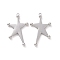 Rack Plating Alloy Pendants, Cadmium Free & Lead Free & Nickle Free, Star Charm, Platinum, 35.5x21x3mm, Hole: 1.4mm