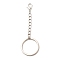 304 Stainless Steel Keychain, with Iron Twisted Chains Curb Chains, Zinc Alloy Lobster Claw Clasps, Platinum, 8.9cm