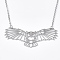 Non-Tarnish 201 Stainless Steel Pendant Necklaces, with Cable Chains, Owl, Stainless Steel Color, 18.3 inch(46.5cm), 2mm, Owl: 25x59.5x1mm