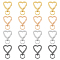 DICOSMETIC 16Pcs 4 Colors Keychain Clips Heart Zinc Alloy Swivel Clasps Colorful Heart Shaped Swivel Snap Hooks Glossy Swivel Hook Clasps Gate Rings Assortment for DIY Crafts Jewelry Making