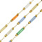 Ion Plating(IP) 304 Stainless Steel Chains, with Glass Beads, with Spool, Unwelded, Mixed Color, 7x2mm