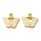 Rack Plating Brass Pendants, with Resin Imitation Opal & Glitter, Long-Lasting Plated, Lead Free & Cadmium Free, Butterfly, Seashell Color, 11.5x15.5x5mm, Hole: 4x2.5mm