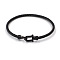 Unisex Stainless Steel Wire Rope Bangles with Hook Clasps, Black, show in picture