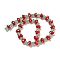 Handmade Lampwork Beads Strands, Mushroom, Red, 12~14.5x10~12mm, Hole: 1.2~1.8mm, about 23pcs/strand, 11.61~12.60 inch(29.5~32cm)