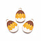 Alloy Enamel Pendants, Light Gold, Cadmium Free & Lead Free, Easter Egg Shape with Chick, Orange, 22x14x1.5mm, Hole: 2mm