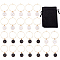 24Pcs 24 Style Alloy Enamel Wine Glass Charms, with 316 Surgical Stainless Steel Hoop Earring Findings, Flat Round with Twelve Constellation, Mixed Color, 40mm, 24pcs/set