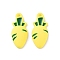 Spray Painted Alloy Pendants, Cadmium Free & Lead Free, Carrot Charm, Yellow, 21.5x9x4mm, Hole: 1.6mm