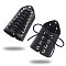 NBEADS 1 Pair Black Leather Cycling Wrist Guards, Medieval Leather Buckle Bracers Wrist Band Adjustable Knight Retro Renaissance Arm Guards for Halloween Decoration Punk Cosplay