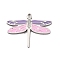 304 Stainless Steel Enamel Charms, Dragonfly Charm, Stainless Steel Color, Medium Orchid, 12x15x1mm, Hole: 0.7mm
