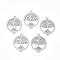 Tarnish Resistant 201 Stainless Steel Links connectors, Flat Round with Tree of Life, Stainless Steel Color, 19.5x15x1mm, Hole: 1.2mm