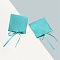 Fiber Bag, for Jewelry Drawstring Gift Bags, Square, Turquoise, 8x8cm