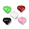 Brass Enamel Pendants, Real 18K Gold Plated, Heart Charm, Mixed Color, 17.5x16.5x7.5mm, Hole: 1.2mm
