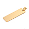 Ion Plating(IP) 304 Stainless Steel Pendants, Laser Cut, Stamping Blank Tag, Rectangle, Golden, 48x15x1.4mm, Hole: 6mm
