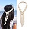 Wedding Veil Bride Headpiece, Cotton Boho Headband Handmade White Macrame Tiara Headdress, Antique White, 400mm