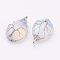 Opalite Pendants, with Brass Findings, teardrop, Platinum, 44~46x26x12~13mm, Hole: 4x7mm