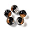 Handmade Lampwork Beads, with Gold & Silver Foil, Oval, Black, 11.5~12x11~11.5mm, Hole: 1.8~2mm