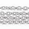 Tarnish Resistant 304 Stainless Steel Textured Cable Chains, with Spool, Unwelded, Oval, Stainless Steel Color, 3x2.4x0.6mm, about 32.8 Feet(10m)/roll
