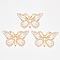 Transparent Acrylic Pendants, with Plated Bottom, Butterfly, Antique White, 23x38x5mm, Hole: 1.2mm