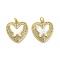 Brass Micro Pave Clear Cubic Zirconia Pendants, Cadmium Free & Lead Free, with Shell, Jump Rings, Real 18K Gold Plated, Butterfly, 18.5x18x4.5mm, Hole: 4.5mm