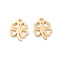 304 Stainless Steel Charms, Laser Cut, Clover, Golden, 12.5x10x1mm, Hole: 1.2mm