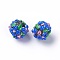 Handmade Bumpy Lampwork Beads, Round, Cornflower Blue, 14~15mm, Hole: 1.5~1.6mm