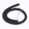Natural Coconut Beads Strands, Flat Round, Black, 10x3mm, Hole: 1.2mm, about 110pcs/strand, 12.79 inch(32.5cm)
