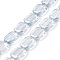 Transparent Electroplate Glass Bead Strands, Pearl Luster Plated, Rectangle, Light Steel Blue, 12x10x4.5mm, Hole: 1mm, about 55pcs/strand, 25.98''(66cm)