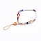 Handmade Lampwork Beaded Mobile Straps for Christmas, Millefiori Glass, with Polymer Clay Heishi Beads, Father Christmas, Snowman, Dark Orange, 19.5cm