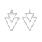 Non-Tarnish 304 Stainless Steel Pendants, Double Triangle, Stainless Steel Color, 34.5x23x6mm, Hole: 4mm