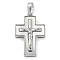 Brass Pendants with Shell, Cadmium Free & Lead Free, Cross, Platinum, 23.5x16x4.5mm, Hole: 3.5x6mm