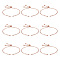 10Pcs Rack Plating Brass Cable Chain Link Bracelet Making, with Cubic Zirconia, Slider Bracelets Making, Fit for Connector Charm, Rose Gold, 20x0.2cm, Hole: 2mm