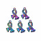 Rainbow Color Alloy Pendants, Cadmium Free & Nickel Free & Lead Free, Scarf, 25x16.5x3.5mm, Hole: 2mm