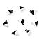 10 Sets Alloy Magnetic Clasps with Loops, Heart, White, 15x9.5x6mm, Hole: 1.5mm
