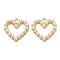 Alloy Pendants, with ABS Imitation Pearl, Heart Shape, Golden, 18.5x18.5x4mm, Hole: 2.2mm