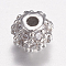 Brass Micro Pave Cubic Zirconia Beads, Round, Clear, Platinum, 4mm, Hole: 0.5mm