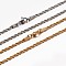304 Stainless Steel Rope Chain Necklaces, with Lobster Claw Clasp, Mixed Color, 19.7 inch(50cm), 2.3mm