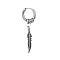 304 Stainless Steel Feather Hoop Earrings, Stainless Steel Color, 25x10mm