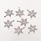 Christmas Snowflake Tibetan Style Alloy Pendants, Lead Free and Cadmium Free, Antique Silver, 23x17.5mm, Hole: 1.5mm