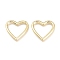 Brass Linking Rings, Heart, Real 18K Gold Plated, 23~24x24~25x2.4mm, Inner Diameter: 19x15mm