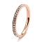 304 Stainless Steel Rhinestone Rings, Rose Gold, US Size 6(16.5mm)