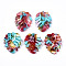 Cellulose Acetate(Resin) Pendants, Tropical Leaf Charms, Monstera Leaf, Colorful, 26x20~21x4mm, Hole: 1.2mm