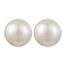 Natural Pearl Ear Studs, with Sterling Silver Findings, Round, Platinum, 17.5x7mm