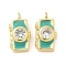 Brass Pave Cubic Zirconia Pendants, with Enamel, Camera, Lead Free & Cadmium Free, Rack Plating, Long-Lasting Plated, Real 18K Gold Plated, Medium Aquamarine, 16x8.5x5mm, Hole: 1.6mm