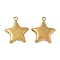 304 Stainless Steel Pendants, Star Charms, Ion Plating(IP), Real 18K Gold Plated, 23.5x20.5x6mm, Hole: 2.5mm