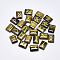 Natural Tiger Eye Cabochons, Rectangle with Runes/Futhark/Futhorc, 20x15x6mm, 25pcs/set